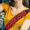 Red Cheetah Skin Seat Belt Covers Custom Animal Skin Printed Car Interior Accessories - Gearcarcover - 1