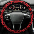 Red Cheetah Skin Steering Wheel Cover Custom Animal Skin Printed Car Interior Accessories - Gearcarcover - 4