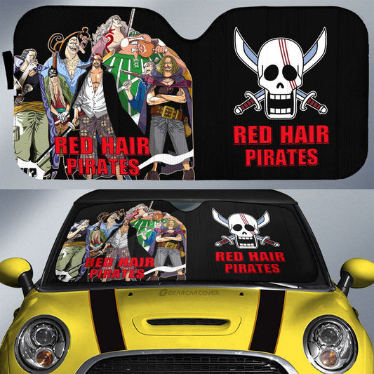 Red Hair Pirates Car Sunshade Custom One Piece Anime Car Accessories - Gearcarcover - 1