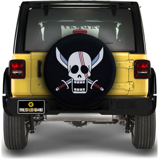 Red Hair Pirates Flag Spare Tire Covers Custom One Piece Anime Car Accessories - Gearcarcover - 1