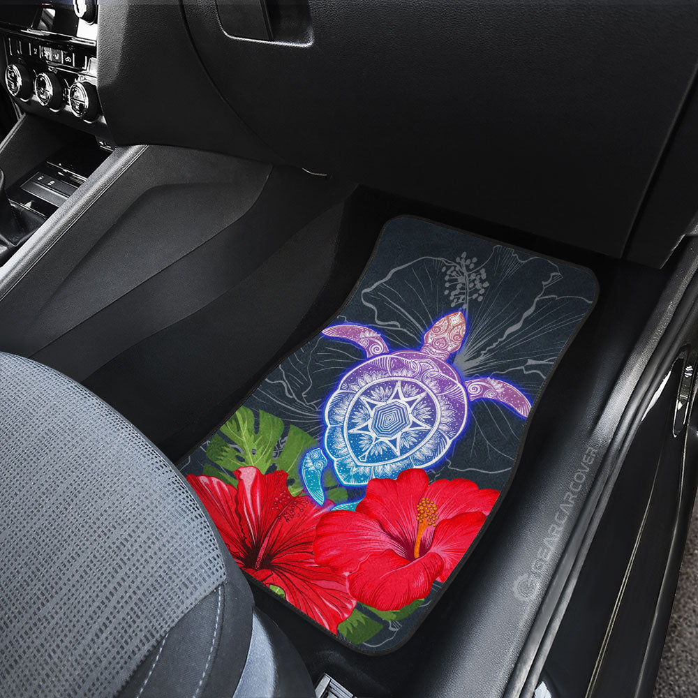 Red Hibiscus Flowers Car Floor Mats Custom Turtle Animal Car Accessories - Gearcarcover - 4