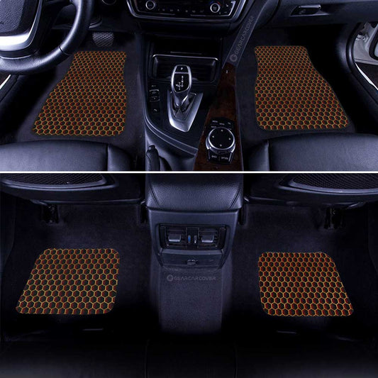 Red Pattern Car Floor Mats Custom Honeycomb Background Car Accessories - Gearcarcover - 2