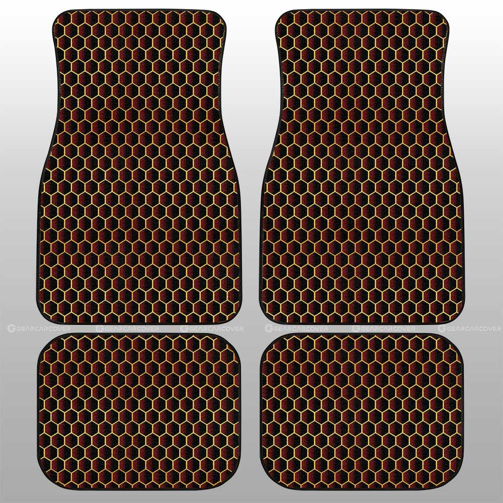 Red Pattern Car Floor Mats Custom Honeycomb Background Car Accessories - Gearcarcover - 1