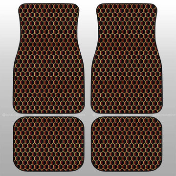 Red Pattern Car Floor Mats Custom Honeycomb Background Car Accessories - Gearcarcover - 1
