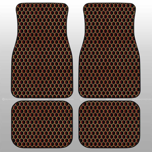 Red Pattern Car Floor Mats Custom Honeycomb Background Car Accessories - Gearcarcover - 1