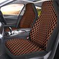 Red Pattern Car Seat Covers Custom Honeycomb Background Car Accessories - Gearcarcover - 4