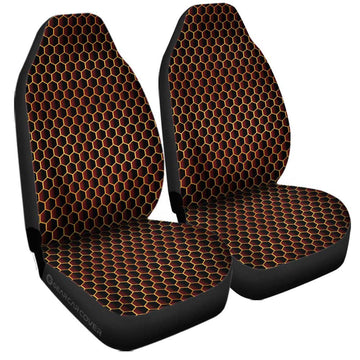 Red Pattern Car Seat Covers Custom Honeycomb Background Car Accessories - Gearcarcover - 1
