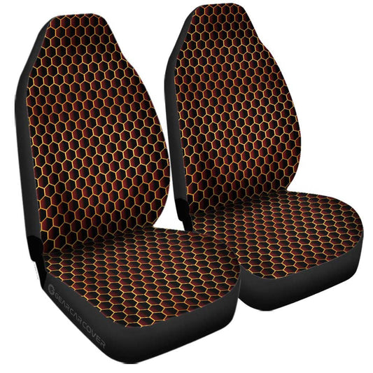 Red Pattern Car Seat Covers Custom Honeycomb Background Car Accessories - Gearcarcover - 1