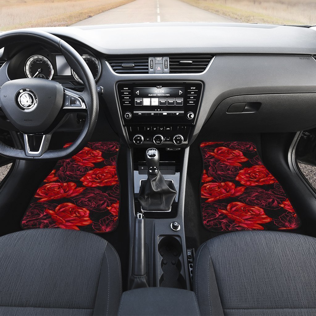 Red Rose Car Floor Mats Custom Floral Car Interior Accessories - Gearcarcover - 3