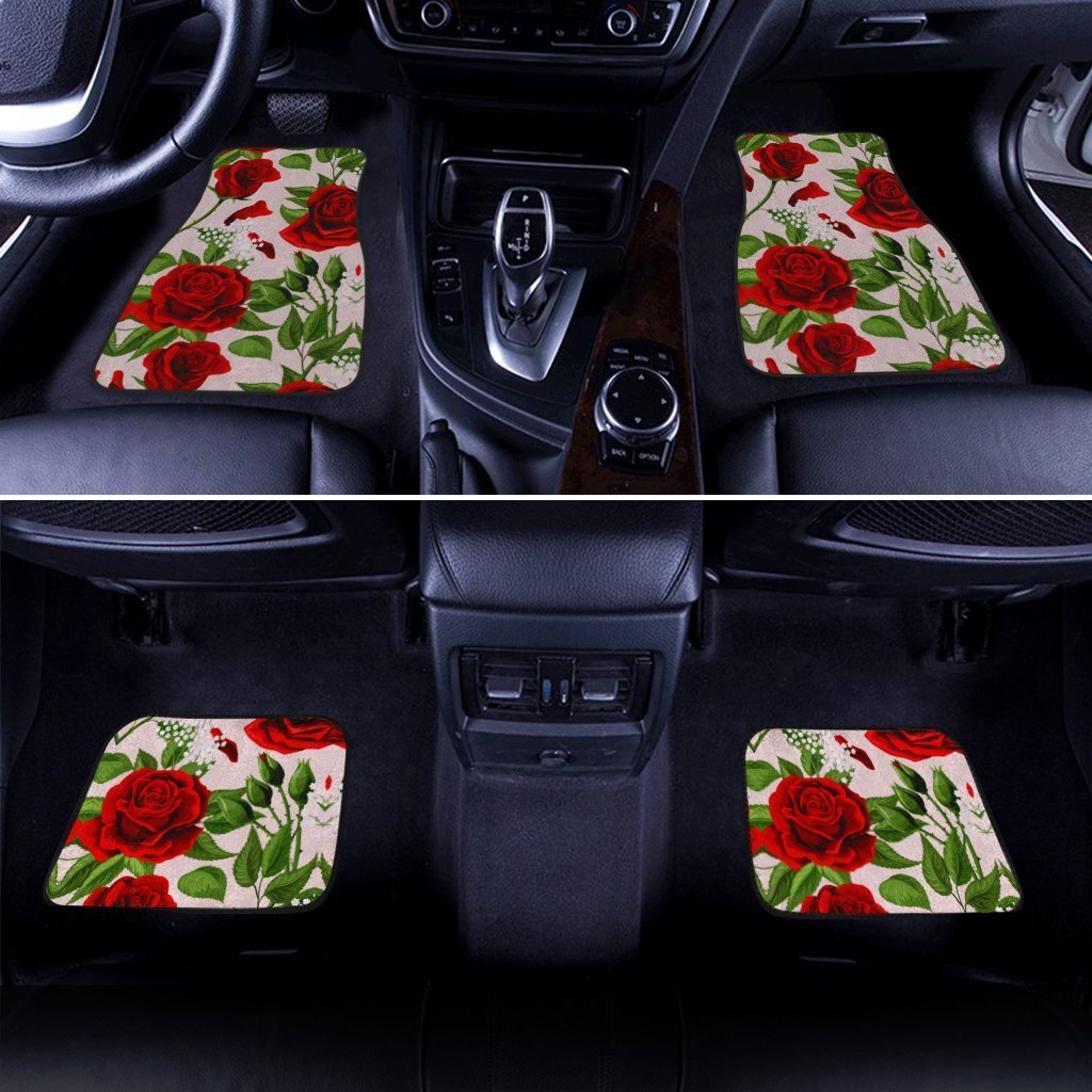 Red Rose Car Floor Mats Custom Flower Car Accessories - Gearcarcover - 2