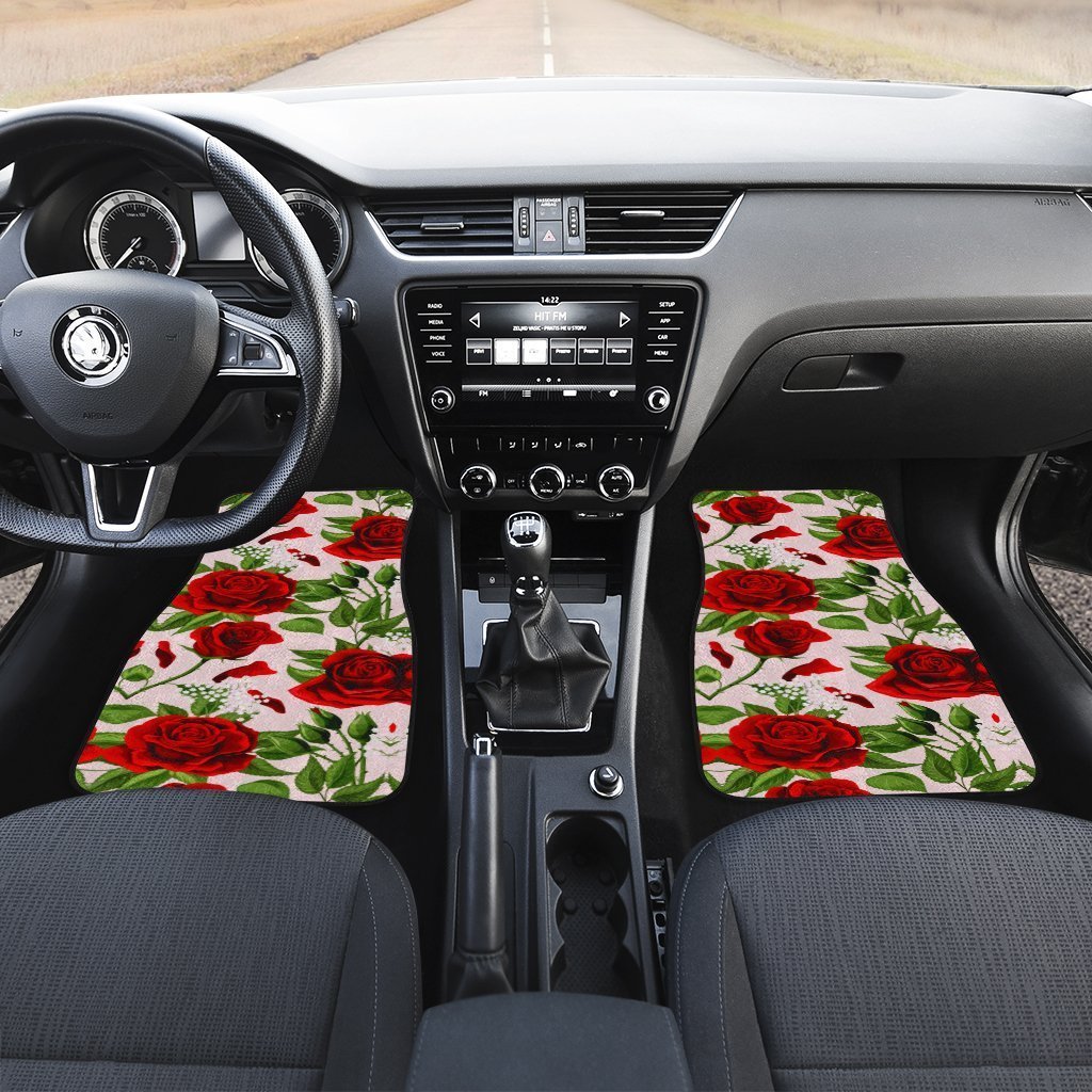 Red Rose Car Floor Mats Custom Flower Car Accessories - Gearcarcover - 3