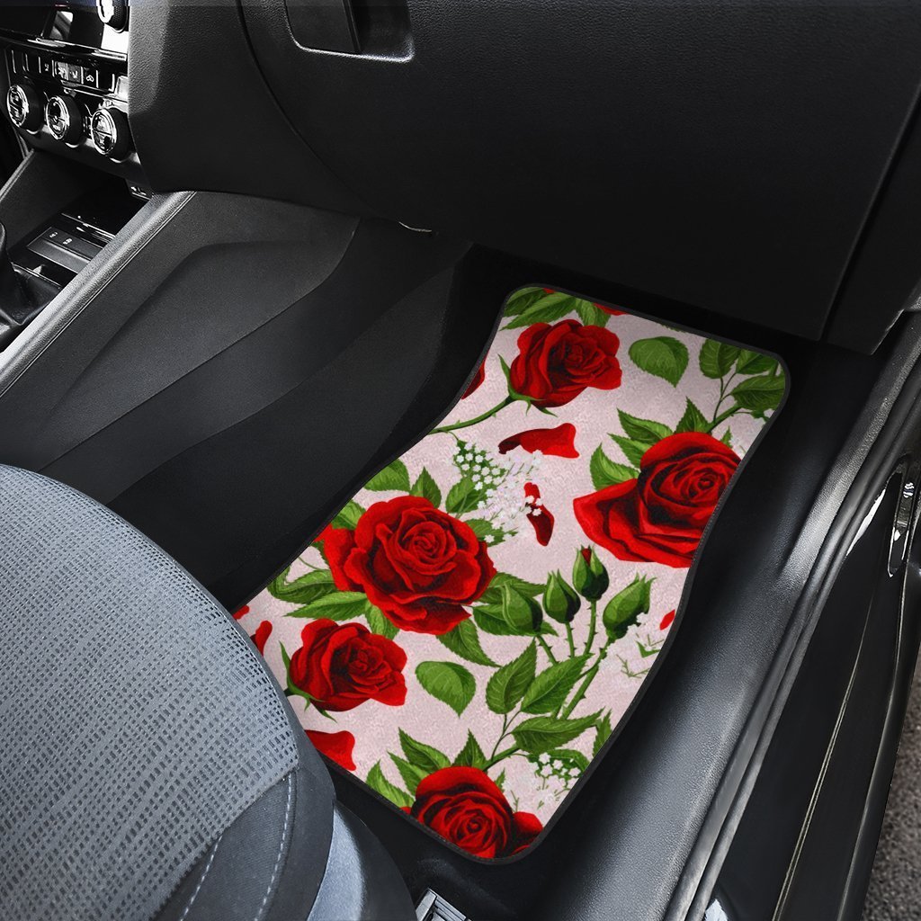 Red Rose Car Floor Mats Custom Flower Car Accessories - Gearcarcover - 4