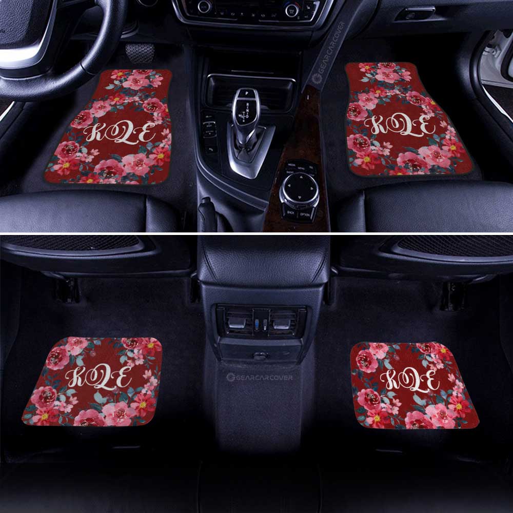 Red Rose Car Floor Mats Custom Personalized Name Car Accessories - Gearcarcover - 2