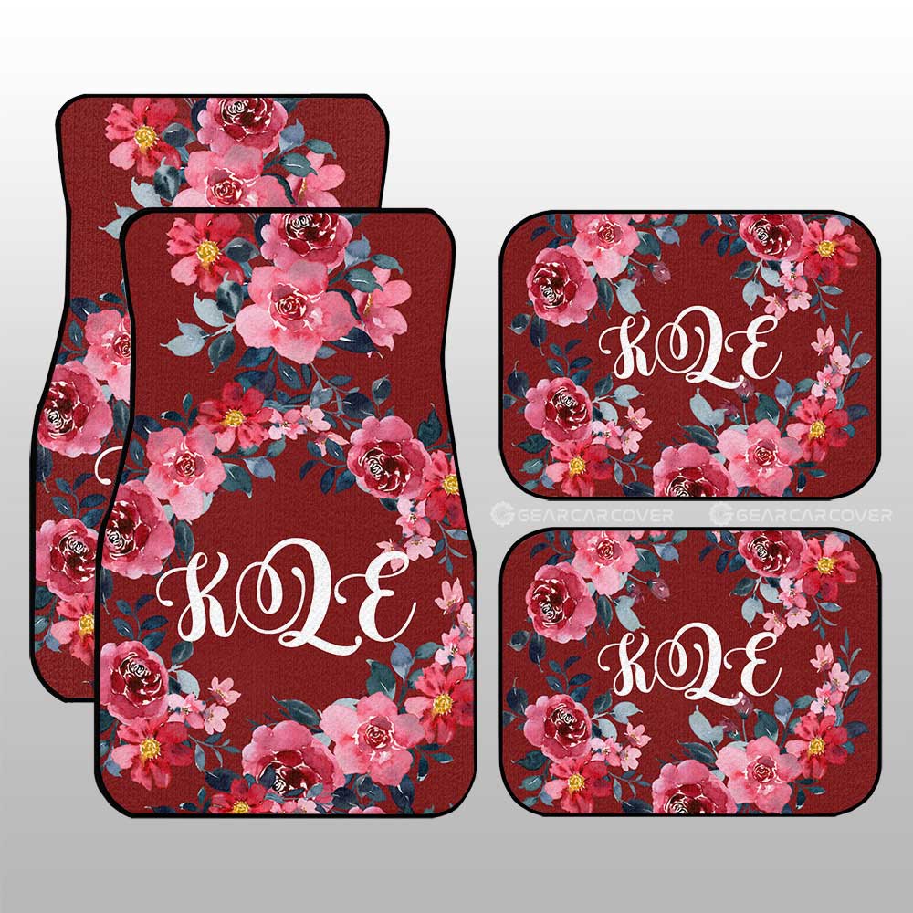 Red Rose Car Floor Mats Custom Personalized Name Car Accessories - Gearcarcover - 3
