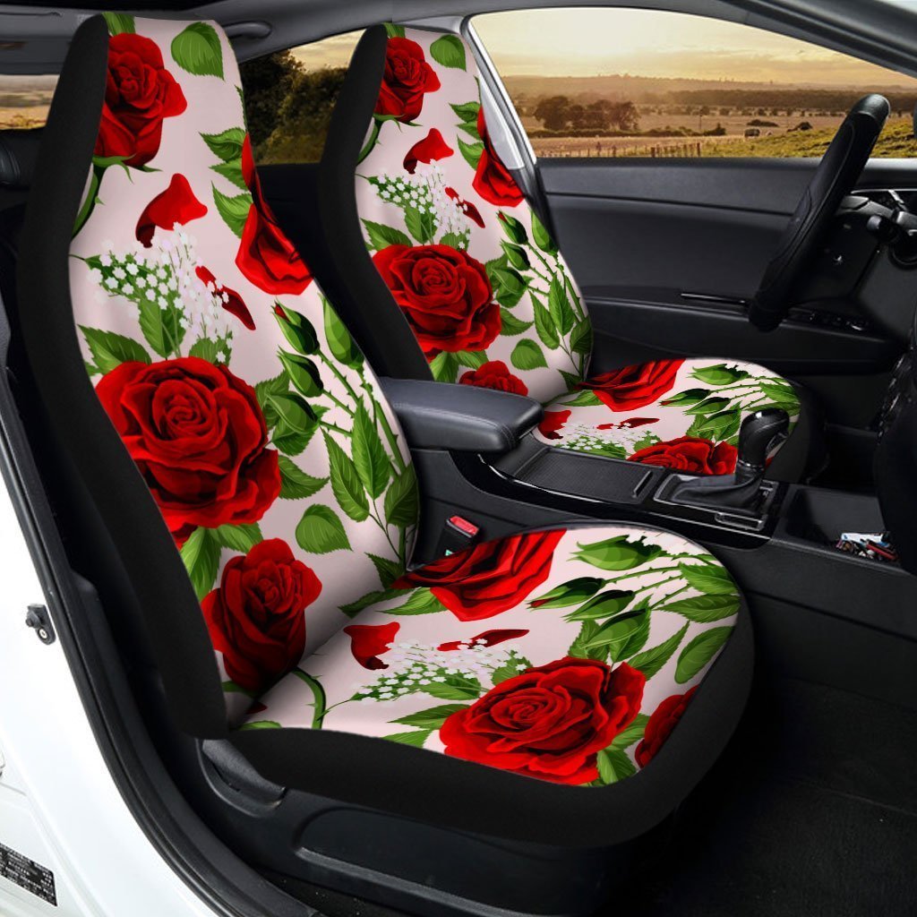 Red Rose Car Seat Covers Custom Flower Car Accessories - Gearcarcover - 2