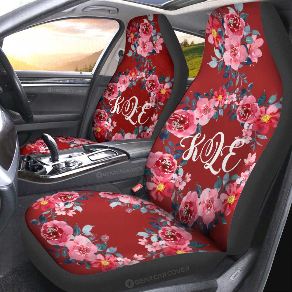 Red Rose Car Seat Covers Custom Personalized Name Car Accessories - Gearcarcover - 4