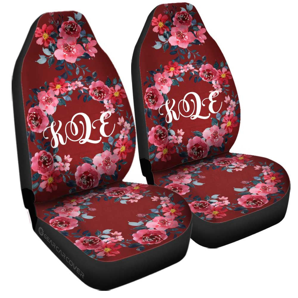 Red Rose Car Seat Covers Custom Personalized Name Car Accessories - Gearcarcover - 1
