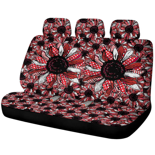 Red Sunflower Car Back Seat Cover Custom Car Accessories - Gearcarcover - 1