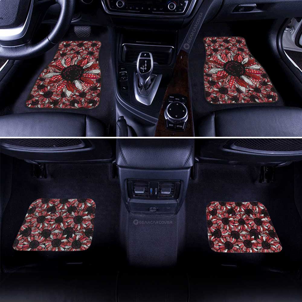 Red Sunflower Car Floor Mats Custom Car Accessories - Gearcarcover - 3