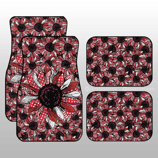 Red Sunflower Car Floor Mats Custom Car Accessories - Gearcarcover - 1