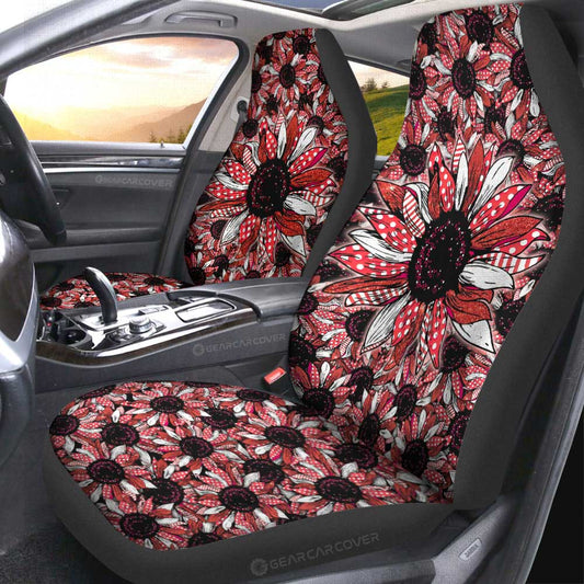Red Sunflower Car Seat Covers Custom Car Accessories - Gearcarcover - 2