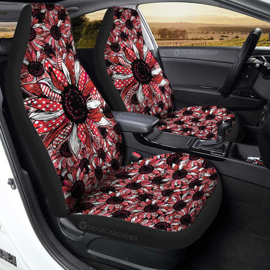 Red Sunflower Car Seat Covers Custom Car Accessories - Gearcarcover - 1