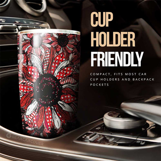 Red Sunflower Tumbler Cup Custom Car Accessories - Gearcarcover - 2