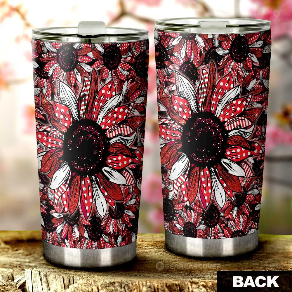 Red Sunflower Tumbler Cup Custom Car Accessories - Gearcarcover - 3