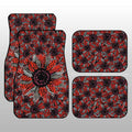 Red and Black Glitter Polka Dot Sunflower Car Floor Mats Custom - Gearcarcover - 3