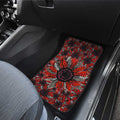 Red and Black Glitter Polka Dot Sunflower Car Floor Mats Custom - Gearcarcover - 4