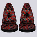 Red and Black Glitter Polka Dot Sunflower Car Seat Covers Custom - Gearcarcover - 2