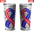 Red and Blue Ribbon CHD Awareness Tumbler Cup Custom Stainless Steel - Gearcarcover - 4