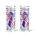 Red and Blue Ribbon CHD Awareness Tumbler Cup Custom Tall Glitter - Gearcarcover - 2