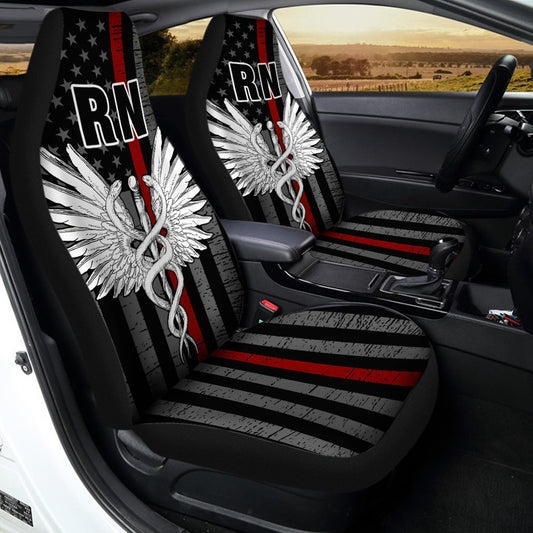 Registered Nurse Car Seat Covers Custom American Flag Car Accessories - Gearcarcover - 2