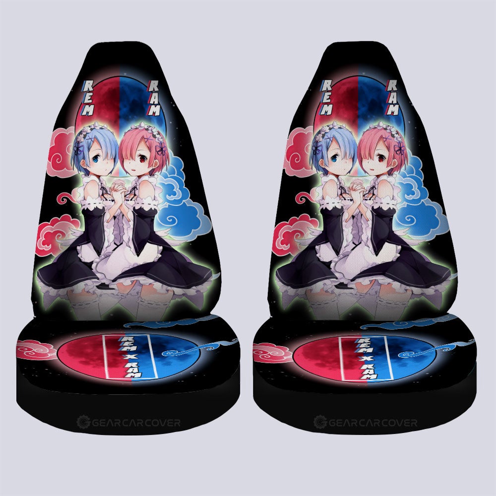 Rem And Ram Car Seat Covers Custom Re:Zero Anime Car Accessoriess - Gearcarcover - 4