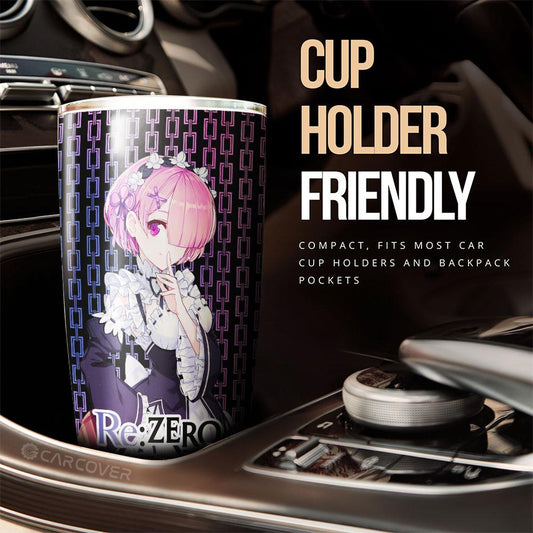Rem And Ram Tumbler Cup Custom Re:Zero Anime Car Accessories - Gearcarcover - 2