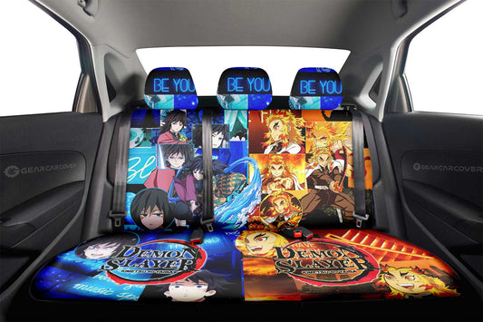 Rengoku And Giyuu Car Back Seat Cover Custom Demon Slayer Anime - Gearcarcover - 2