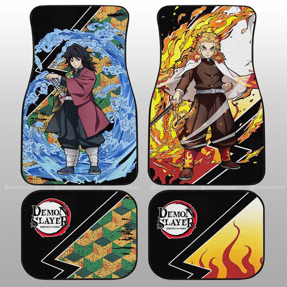 Rengoku And Giyuu Car Floor Mats Custom Anime Demon Slayer Car Accessories - Gearcarcover - 1