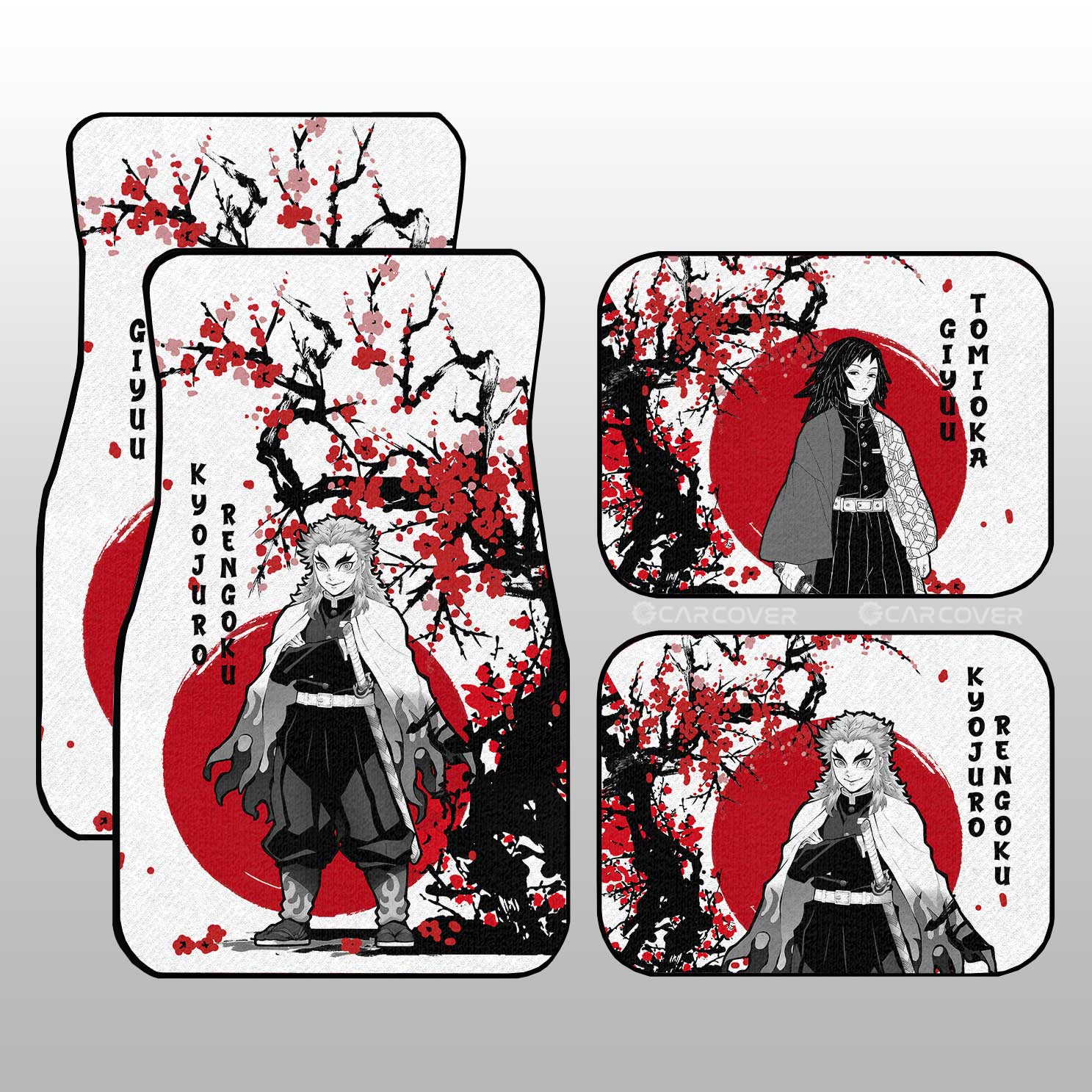 Rengoku And Giyuu Car Floor Mats Custom Japan Style Demon Slayer Anime Car Interior Accessories - Gearcarcover - 2