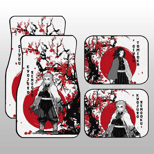 Rengoku And Giyuu Car Floor Mats Custom Japan Style Demon Slayer Anime Car Interior Accessories - Gearcarcover - 2