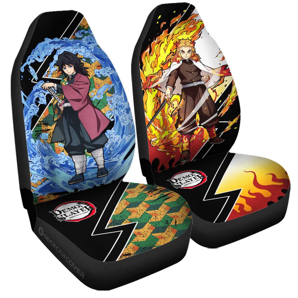 Rengoku And Giyuu Car Seat Covers Custom Anime Demon Slayer Car Accessories - Gearcarcover - 3