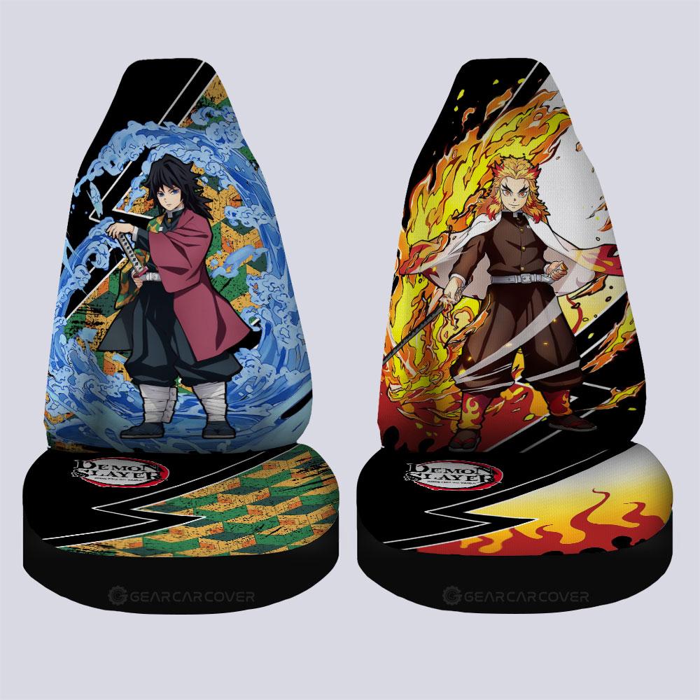 Rengoku And Giyuu Car Seat Covers Custom Anime Demon Slayer Car Accessories - Gearcarcover - 4