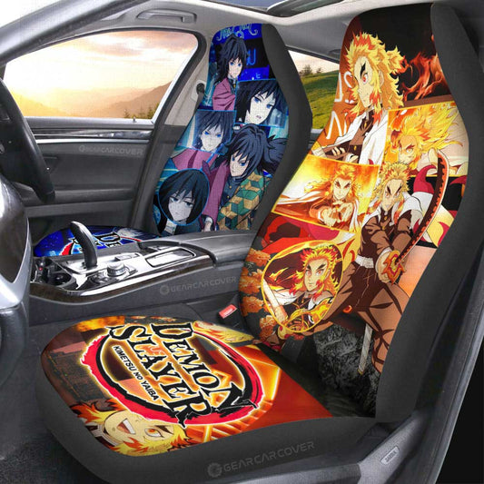 Rengoku And Giyuu Car Seat Covers Custom Demon Slayer Anime - Gearcarcover - 2