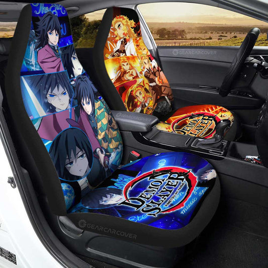 Rengoku And Giyuu Car Seat Covers Custom Demon Slayer Anime - Gearcarcover - 1