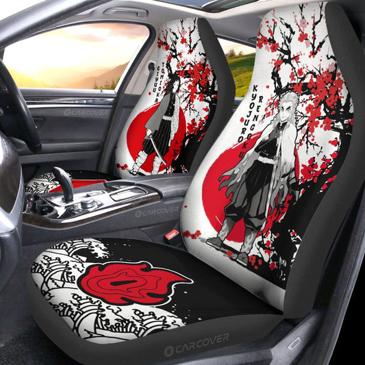 Rengoku And Giyuu Car Seat Covers Custom Japan Style Demon Slayer Anime Car Interior Accessories - Gearcarcover - 2