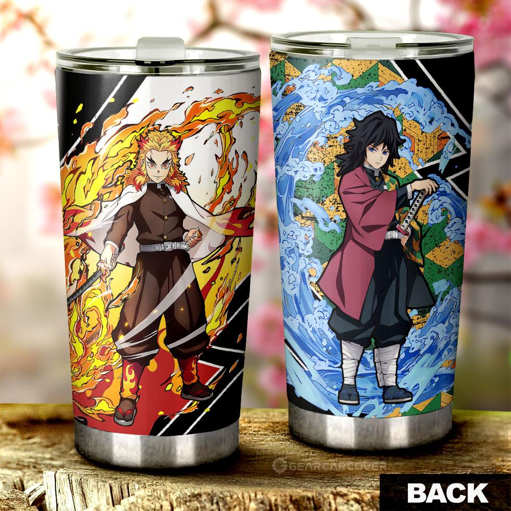 Rengoku And Giyuu Tumbler Cup Custom Anime Demon Slayer Car Accessories - Gearcarcover - 1