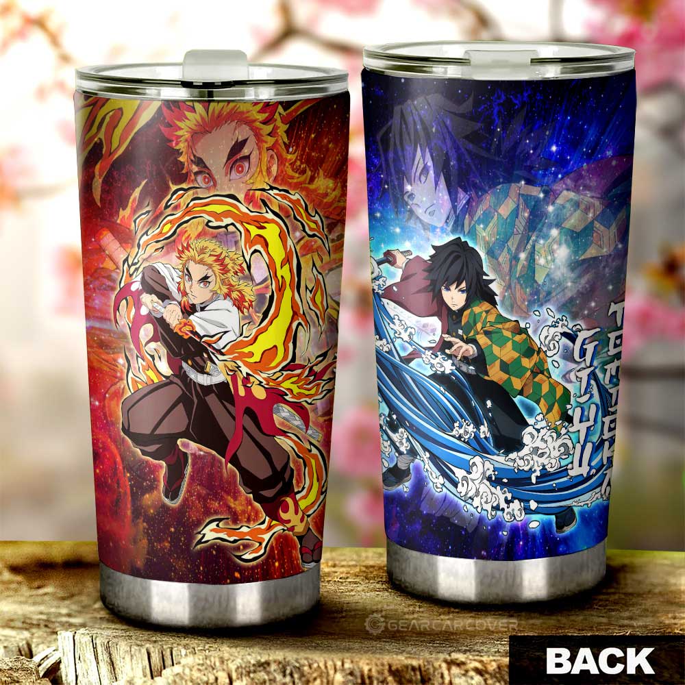 Rengoku And Giyuu Tumbler Cup Custom Characters Demon Slayer Car Accessories - Gearcarcover - 2