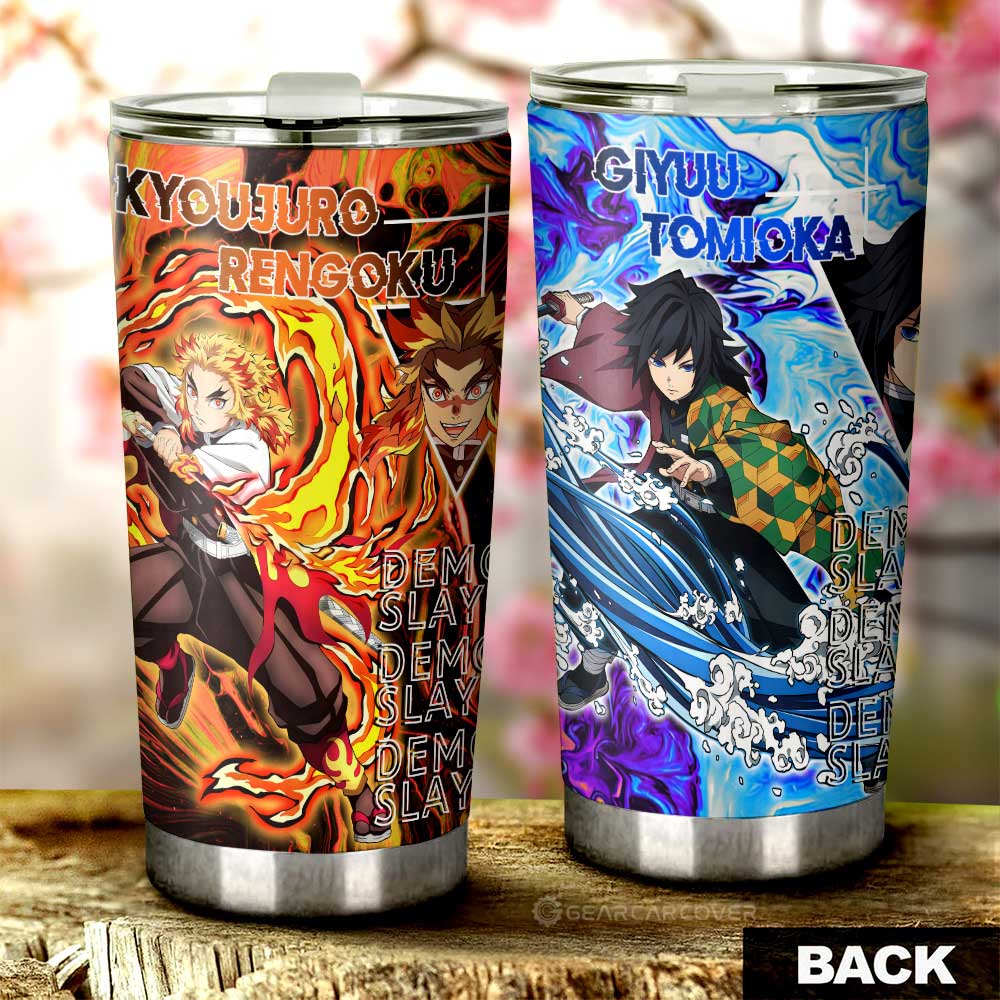 Rengoku And Giyuu Tumbler Cup Custom Demon Slayer Car Accessories - Gearcarcover - 3