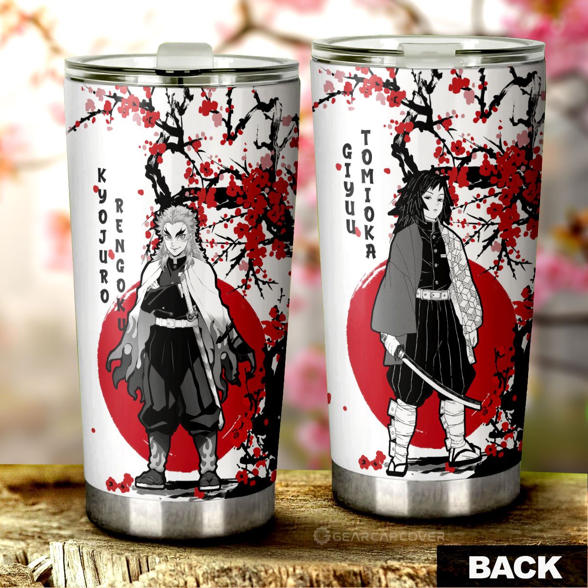 Rengoku And Giyuu Tumbler Cup Custom Japan Style Demon Slayer Anime Car Interior Accessories - Gearcarcover - 1