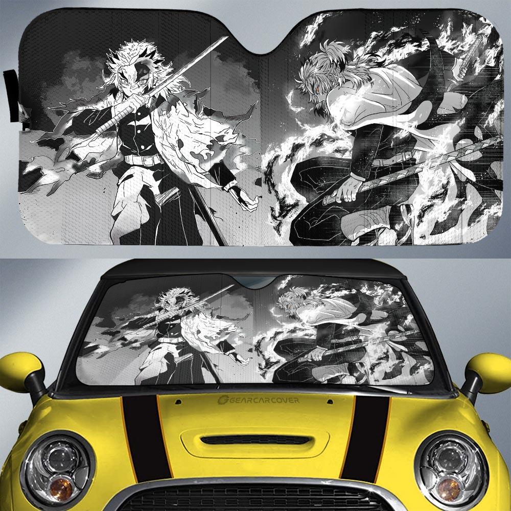 Rengoku Car Sunshade Custom Kimetsu No Yaiba Manga Car Accessories - Gearcarcover - 1